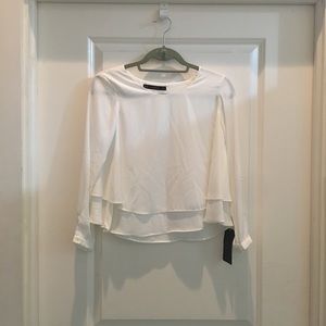 Flowy layered white blouse